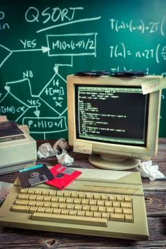 Learning a programming language at school 스톡 사진
