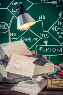 Learning programming languages at school Stock Photos