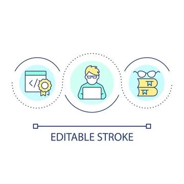 Learning programming loop concept icon Stock Illustration