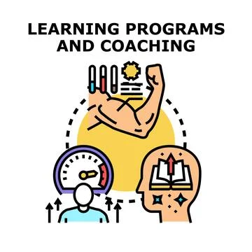 Learning programs and coaching for personal development and growth 库存插图