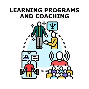 Learning programs and coaching vector concept illustration Stock Illustration