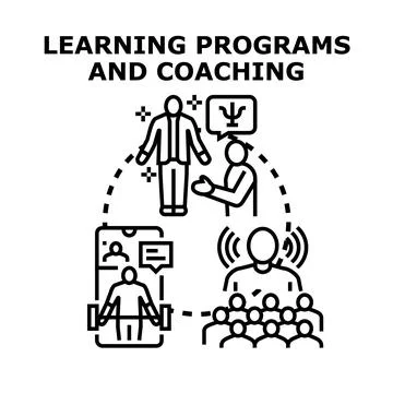Learning programs and coaching vector concept illustration Stock Illustration