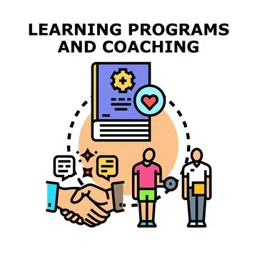 Learning programs and personal coaching development illustration Stock Illustration