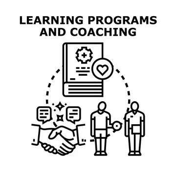 Learning programs and personal coaching development illustration Stock Illustration