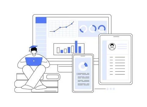 Learning progress abstract concept vector illustration. Stock Illustration