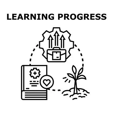 Learning progress concept depicting growth and development Illustrazione stock