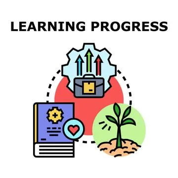 Learning progress concept depicting growth and development Stock Illustration