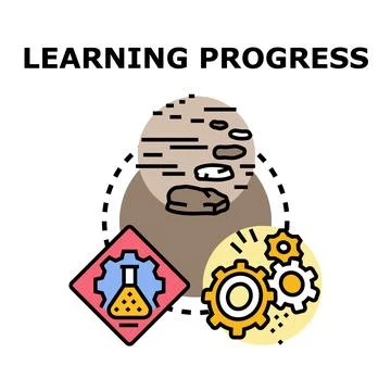 Learning progress concept representing education development evolution Stock Illustration