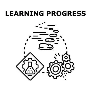 Learning progress concept representing education development evolution Stock Illustration