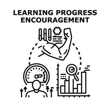 Learning progress encouragement showing personal development and growth Stock Illustration