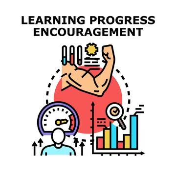 Learning progress encouragement showing personal development and growth Stock Illustration