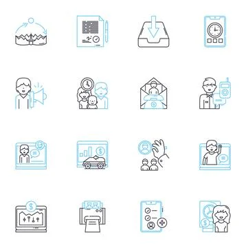 Learning Progress linear icons set. Growth, Improvement, Advancement Illustrazione stock