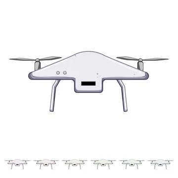 Learning quadcopter cartoon vector graphic Stock Illustration