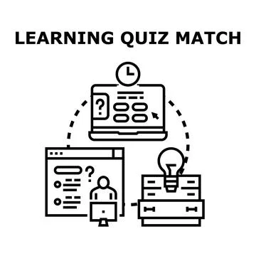 Learning quiz match game online education concept Stockillustratie