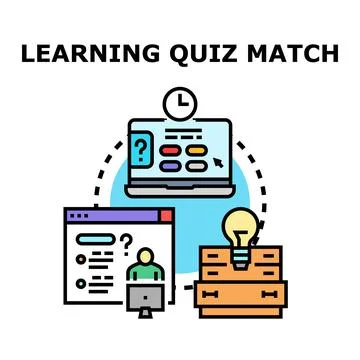 Learning quiz match game online education concept Stockillustratie