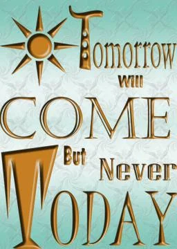 Learning quotes on today and tomorrow text and background Stock Illustration