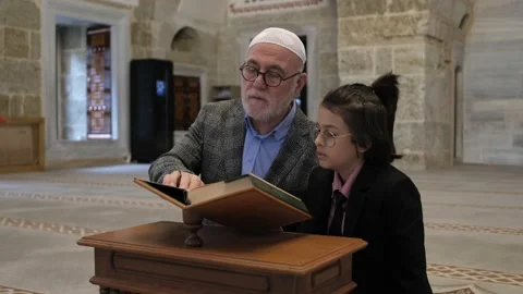 Learning Quran Together Stock Footage 183380150