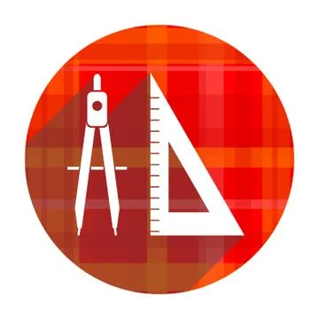 Learning red flat icon isolated. Stock Illustration