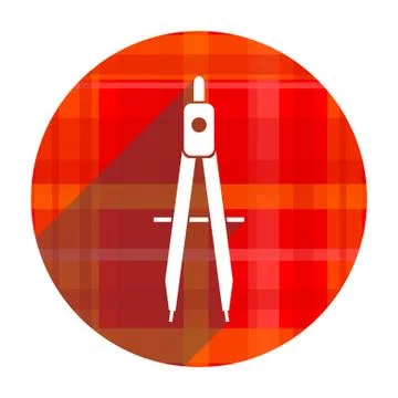 Learning red flat icon isolated. Stock Illustration