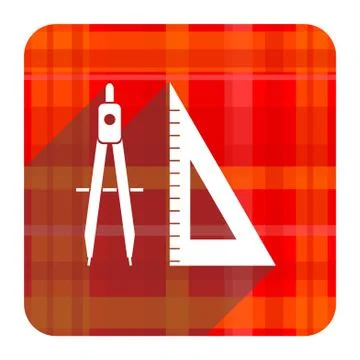 Learning red flat icon isolated. Stock Illustration