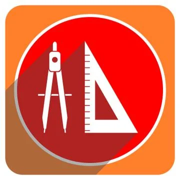 Learning red flat icon isolated. Illustrazione stock