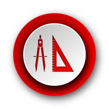 Learning red modern web icon on white background. Stock Illustration