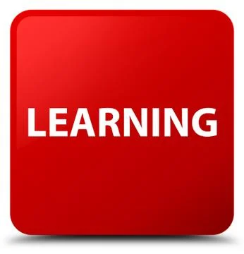 Learning red square button Stock Illustration