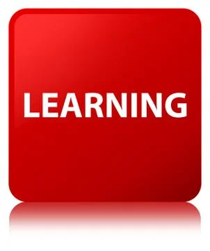 Learning red square button 스톡 일러스트