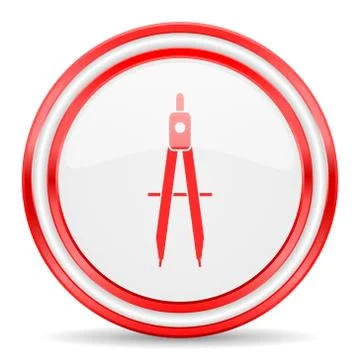 Learning red white glossy web icon Stock Illustration