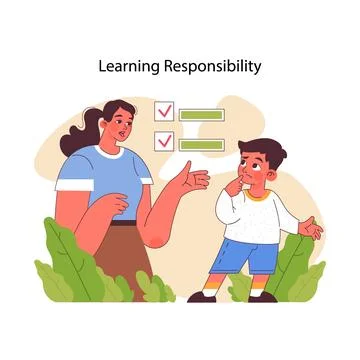 Learning Responsibility concept. Flat vector illustration Stock Illustration