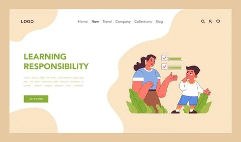 Learning Responsibility concept. Flat vector illustration Illustrazione stock