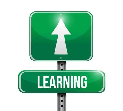 Learning road sign illustration design over a white background Ilustração Stock