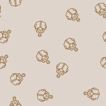 Learning robot social robotics line seamless pattern Stock Illustration