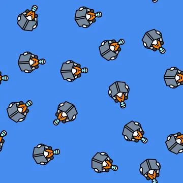 Learning robot social robotics vector seamless pattern Stock Illustration