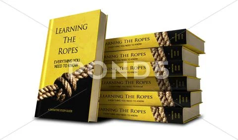 Learning the ropes study guide stack Stock Illustration