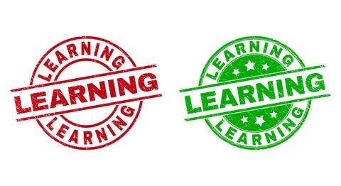 LEARNING Round Watermarks with Corroded Texture Illustrazione stock