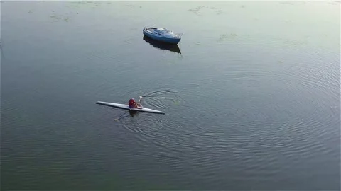 Learning to row Stock Footage 138715143