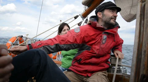 Learning to sail Stock Footage 29466960