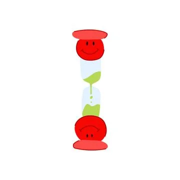 Learning sand timer kids cartoon vector illustration 库存插图