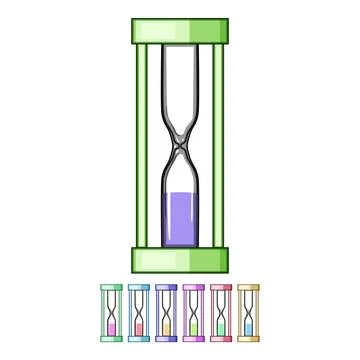 Learning sand timer kids cartoon vector graphic Illustrazione stock