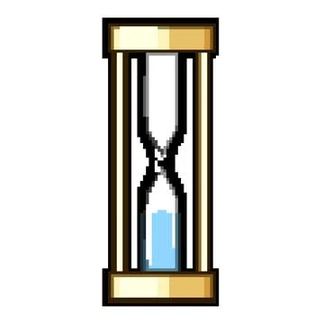Learning sand timer kids pixel art vector illustration Illustrazione stock
