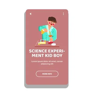 Learning science experimen kid boy vector Ilustración de archivo