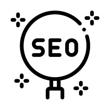 Learning search engine optimization icon vector outline illustration Illustrazione stock