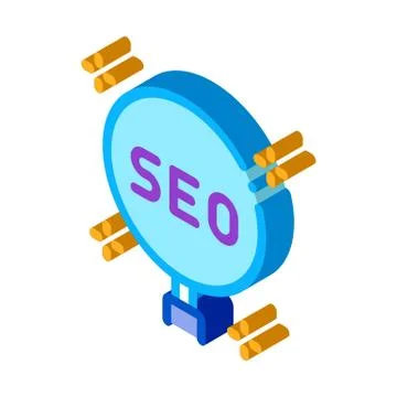 Learning search engine optimization isometric icon vector illustration イラスト素材