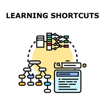 Learning shortcuts conceptualizing efficient data processing Stockillustratie