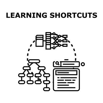 Learning shortcuts conceptualizing efficient data processing Stockillustratie