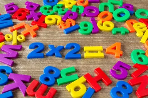 Learning simple multiplication Stock Photos
