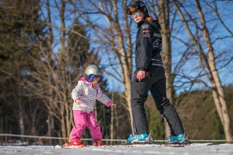 Learning to ski Stock Photos