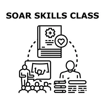 Learning skills class improving people experience and development Stockillustratie