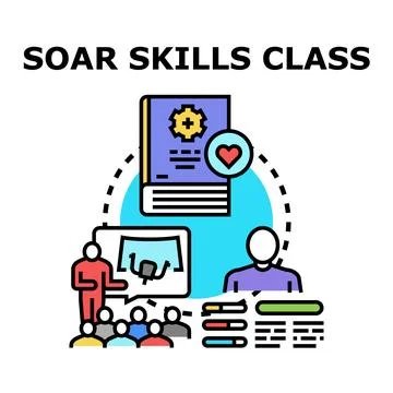 Learning skills class improving people experience and development Stock Illustration